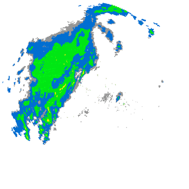 Example of an precipitation radar echo. Given such sequence, the model tries to predict the next image in the sequence.
